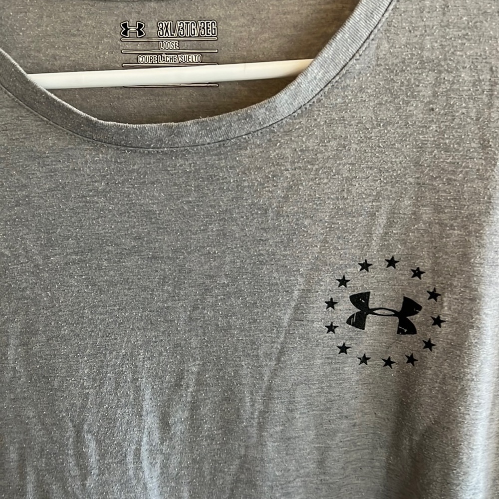 3XL Gray Under Armour Freedom Flag Loose Fit T-Shirt